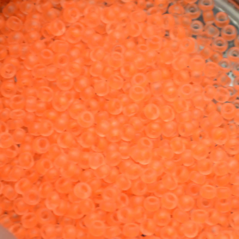 Czech - 10/0 Seed Beads - Transparent Matte Neon Orange (250g)