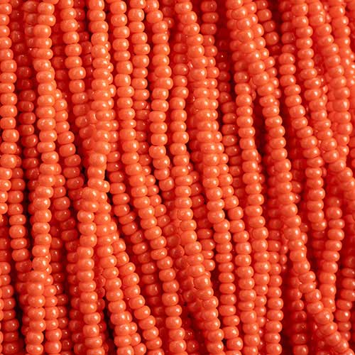 Czech - 10/0 Seed Beads - Terra Intensive Orange (500g Strung)