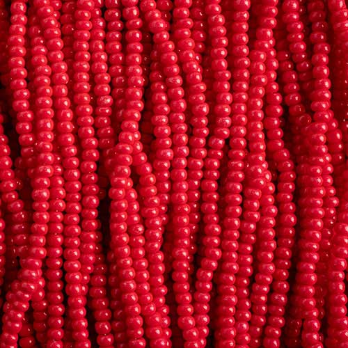 Czech - 10/0 Seed Beads - Terra Intensive Red (500g Strung)