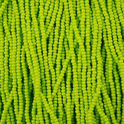 Czech - 10/0 Seed Beads - Terra Intensive Light Green (500g Strung)