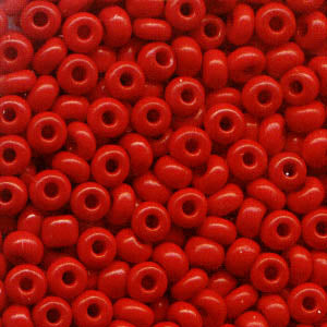 Czech Seed Beads - 8/0 - Opaque Medium Red (20g)