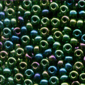 Czech Seed Beads - 8/0 - Opaque Green Iris  (20g)