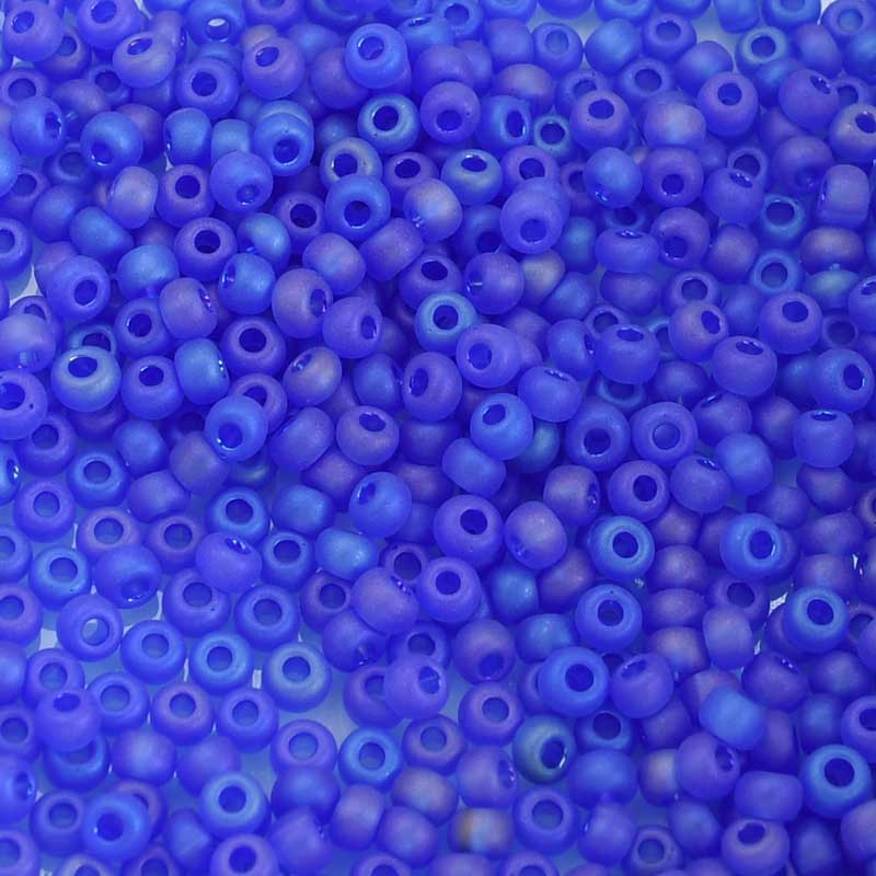 Czech Seed Beads - 8/0 - Transparent Blue Matte AB (20g)