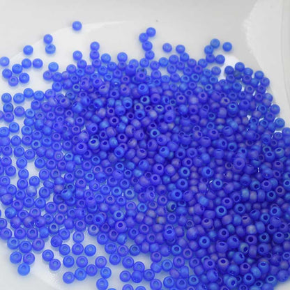 Czech Seed Beads - 8/0 - Transparent Blue Matte AB (20g)