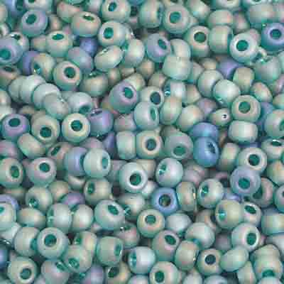 Czech Seed Beads - 8/0 - Transparent Green AB Matte (500g Strung)