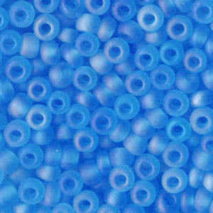 Czech Seed Beads - 8/0 - Transparent Aqua Matte AB (500g Strung)