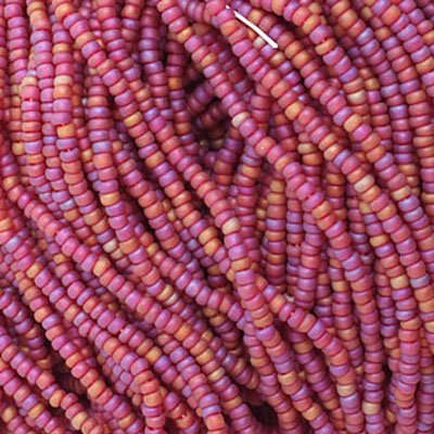 Czech Seed Beads - 8/0 - Matte Transparent Dark Red AB (500g Strung)