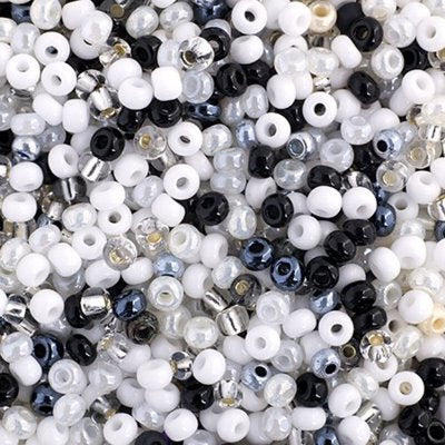 Czech Seed Beads - 8/0 - Black White Mix (500g)
