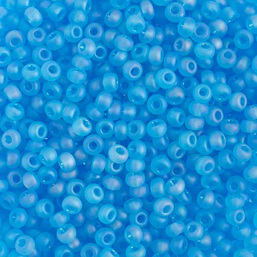 Czech Seed Beads - 8/0 - Transparent Dark Aqua AB Matte (500g)