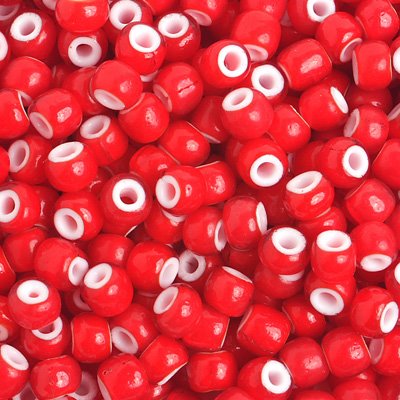 Czech Seed Beads - 8/0 - Red White Heart (250g)