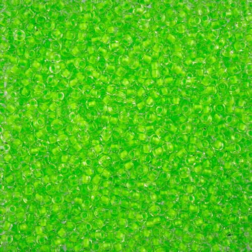 Czech Seed Beads - 8/0 - Crystal Color Lined Neon Green (500g)