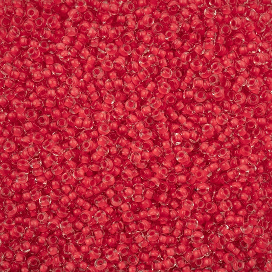 Czech Seed Beads - 8/0 - Crystal Color Lined Terra Intensive Red (500g)