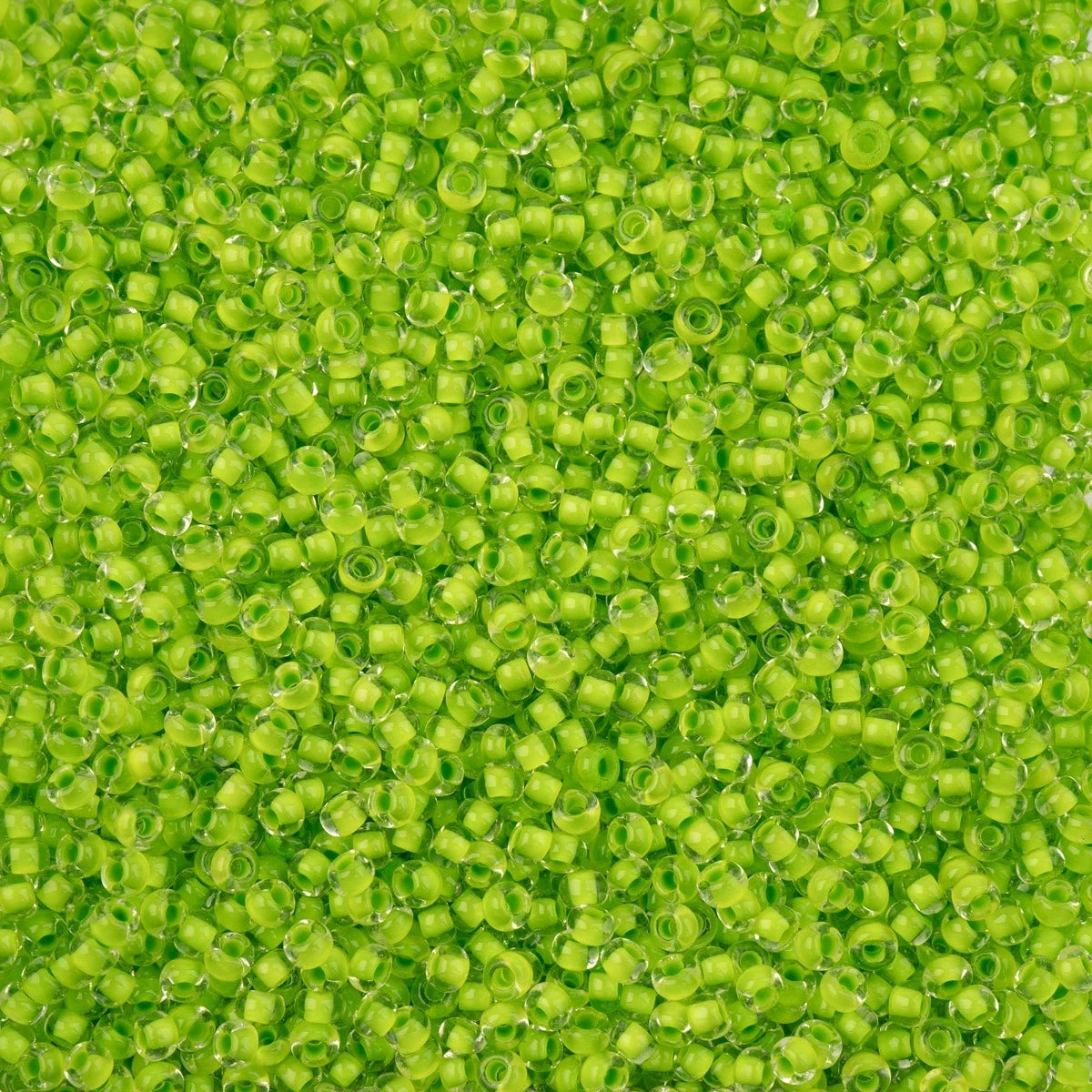 Czech Seed Beads - 8/0 - Crystal Color Lined Terra Intensive Light Green (500g)