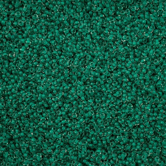 Czech Seed Beads - 8/0 - Crystal Color Lined Terra Intensive Dark Green (500g)
