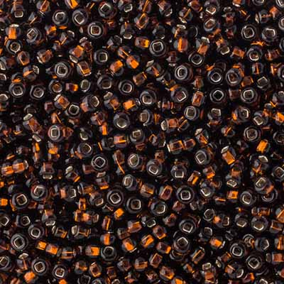 Czech Seed Beads - 8/0 - Silver Lined Transparent Dark Brown (500g)