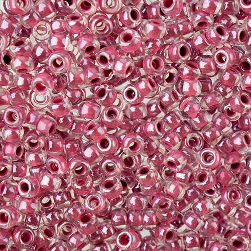 Czech Seed Beads - 8/0 - Transparent Crystal/ Dark Fuchsia Lined Luster (500g)