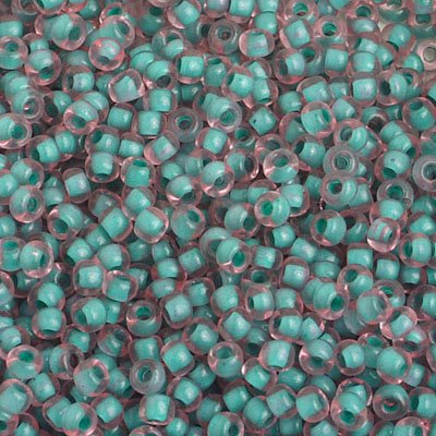 Czech Seed Beads - 8/0 - Colour Lined Pink/Green [Terra] (500g)