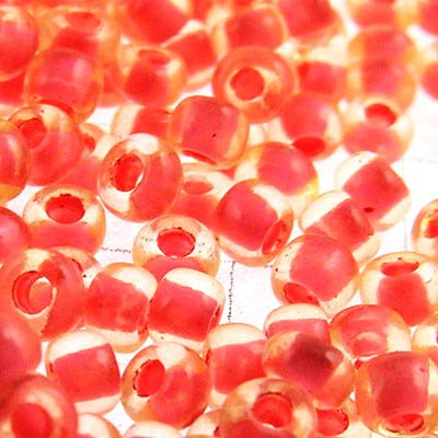 Czech Seed Beads - 8/0 - Colour Lined Yellow/Coral [Terra] (500g)