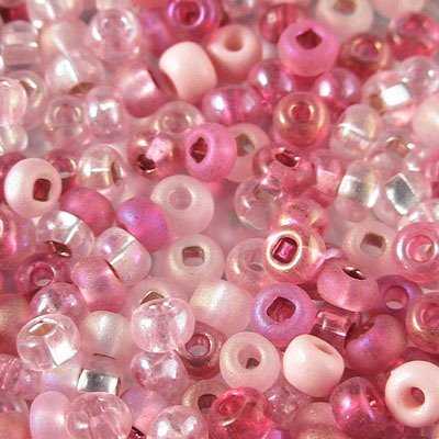 Czech Seed Beads - 6/0 - Rose Pink Fuchsia Mix (20g)