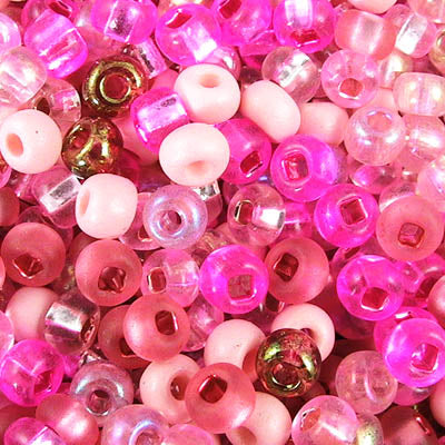 Czech Seed Beads - 6/0 - Rose Pink Fuchsia Mix (20g)