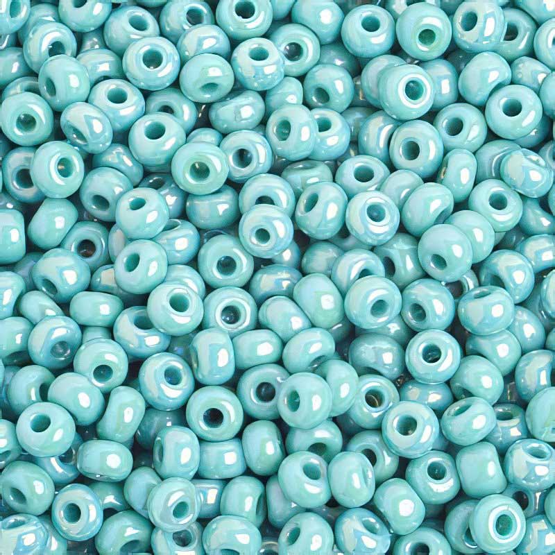 Czech Seed Beads - 6/0 - Opaque Turquoise AB (500g)