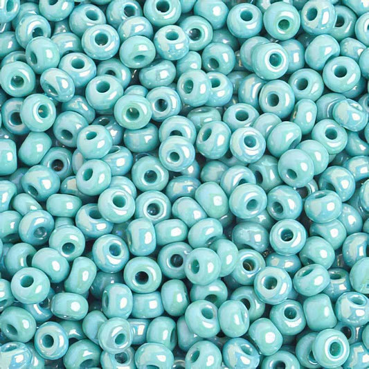 Czech Seed Beads - 6/0 - Opaque Turquoise AB (500g)