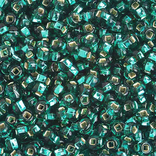 Czech Seed Beads - 6/0 - Silver Lined Teal Green (500g)