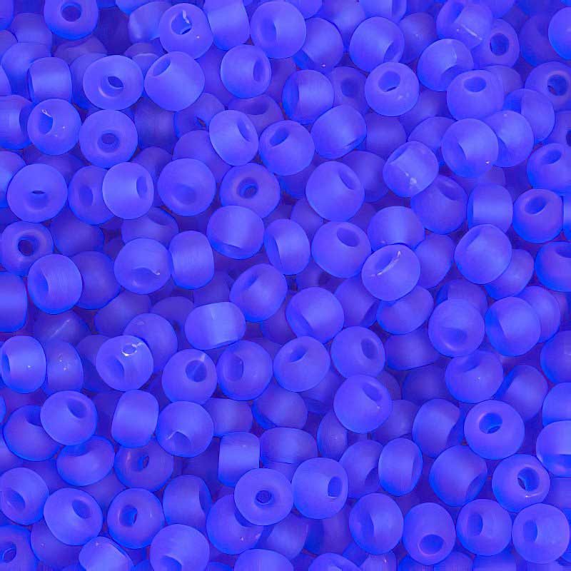 Czech Seed Beads - 6/0 - Transparent Blue Matte (20g)