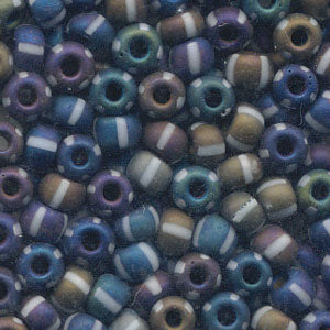 Czech Seed Beads - 6/0 - Matte Opaque Stripe Mix AB (250g)