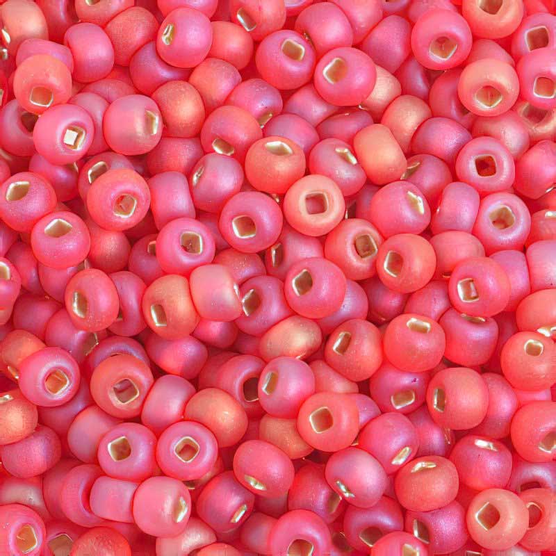 Czech Seed Beads - 6/0 - Dark Red Silver Lined Rainbow Matte (20g)