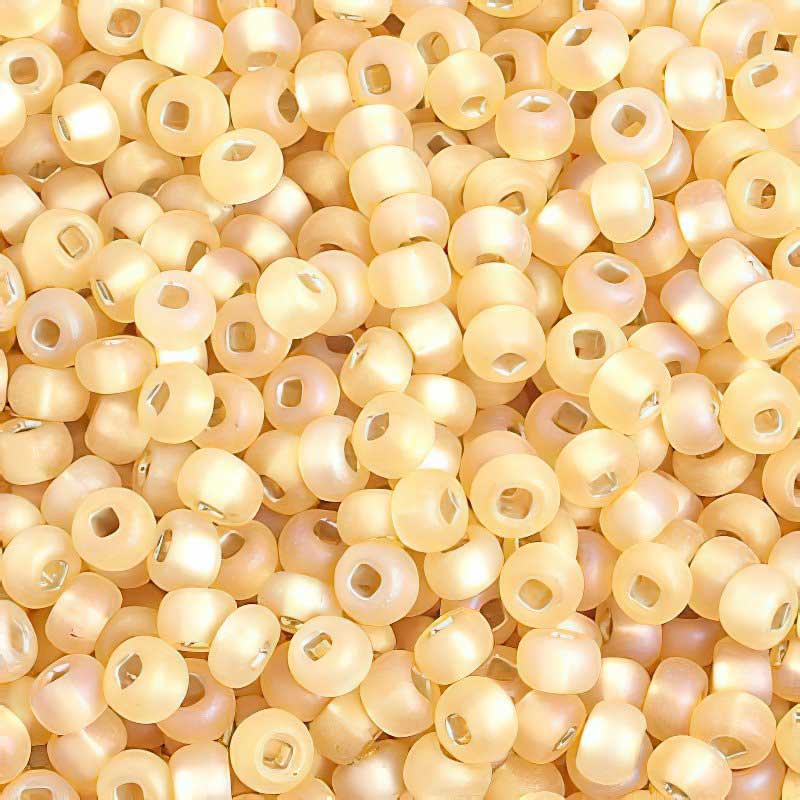 Czech Seed Beads - 6/0 - Light Topaz Silver Lined Rainbow Matte (500g)