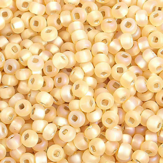 Czech Seed Beads - 6/0 - Light Topaz Silver Lined Rainbow Matte (500g)