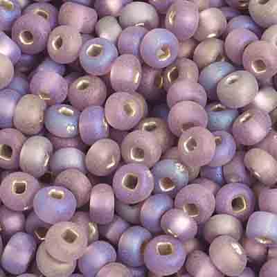 Czech Seed Beads - 6/0 - Light Purple Silver Lined Rainbow Matte (500g)