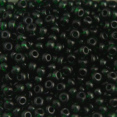Czech Seed Beads - 6/0 - Transparent Dark Green (500g)