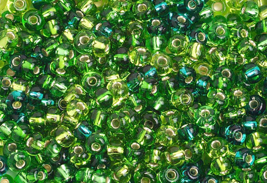 Czech Seed Beads - 6/0 - Silver Lined Seagreen Mix (500g)