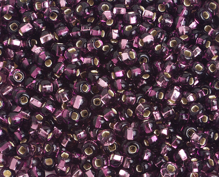 Czech Seed Beads - 6/0 - Silver Lined Deep Purple Mix (500g)