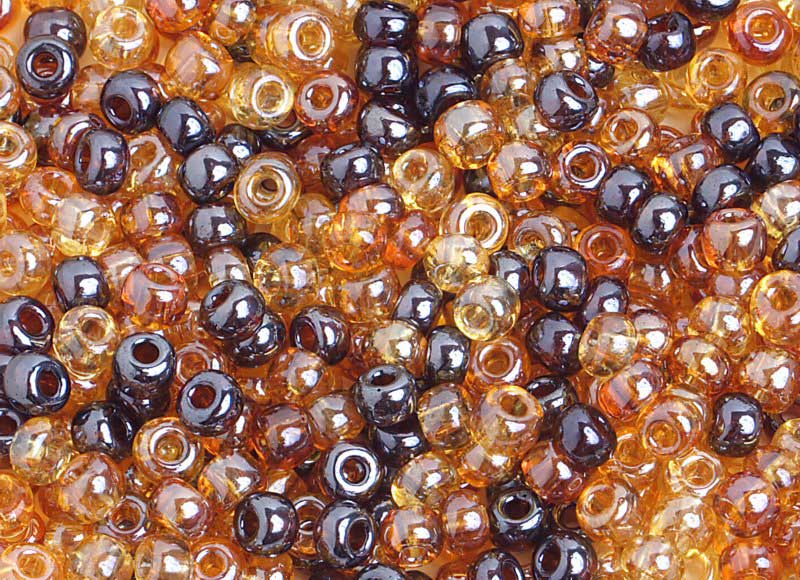 Czech Seed Beads - 6/0 - Topaz Lustered Mix (500g)
