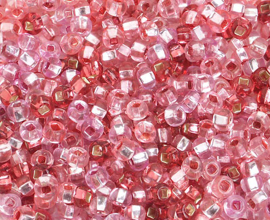 Czech Seed Beads - 6/0 - Pink Silver Lined Mix (500g)