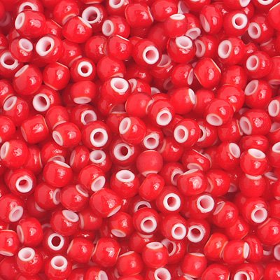 Czech Seed Beads - 6/0 - Red White Heart (250g)