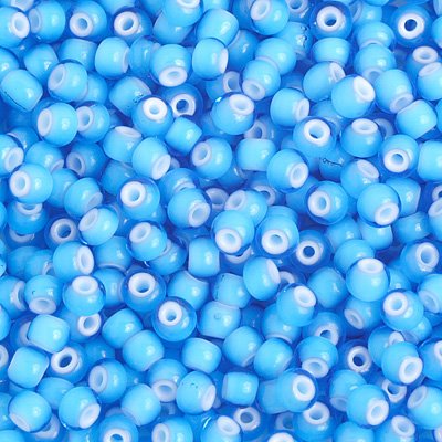 Czech Seed Beads - 6/0 - Turquoise Blue White Heart (250g)