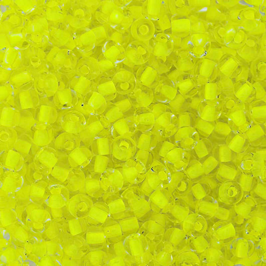 Czech Seed Beads - 6/0 - Crystal Colour-lined Neon Yellow (500g)