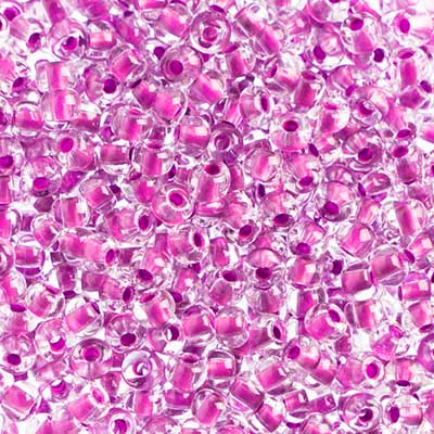 Czech Seed Beads - 6/0 - Crystal Color Lined Neon Purple (500g)