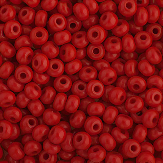 Czech Seed Beads - 6/0 - Opaque Medium Red (500g)