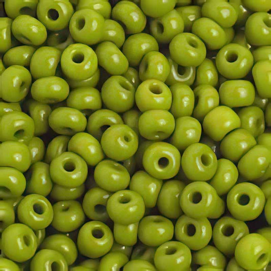 Czech Seed Beads - 6/0 - Opaque Light Pea Green (500g)