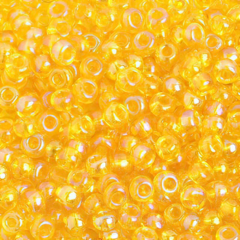 Czech Seed Beads - 6/0 - Transparent Iris Yellow (20g)