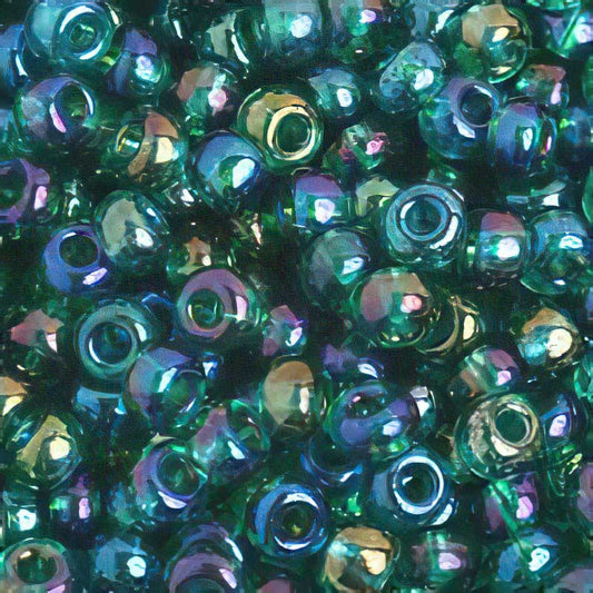 Czech Seed Beads - 6/0 - Transparent Iris Tealgreen (500g)