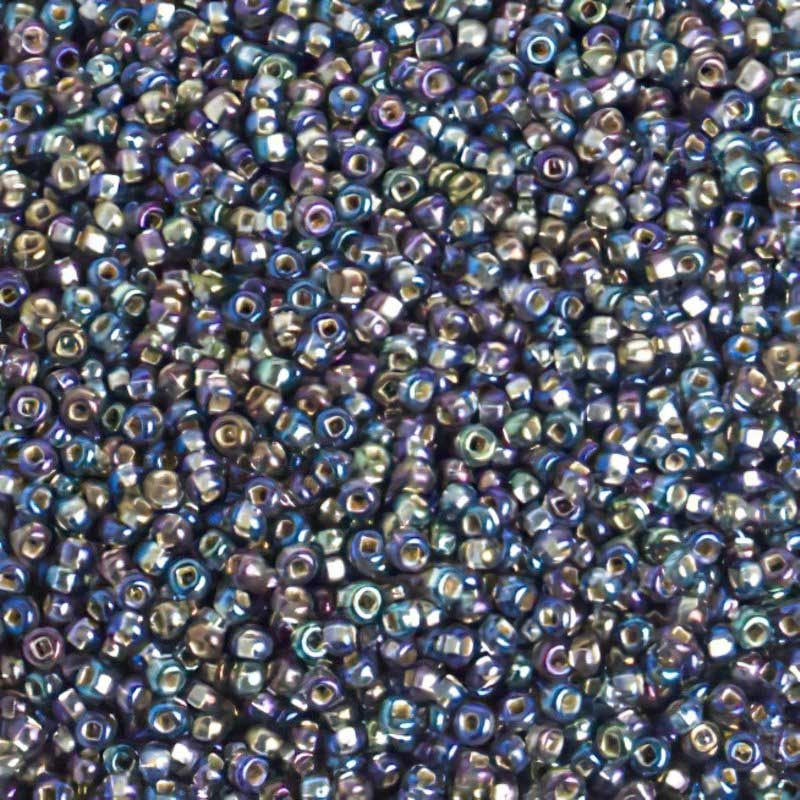 Czech Seed Beads - 6/0 - Silver Lined Transparent Grey AB (20g)