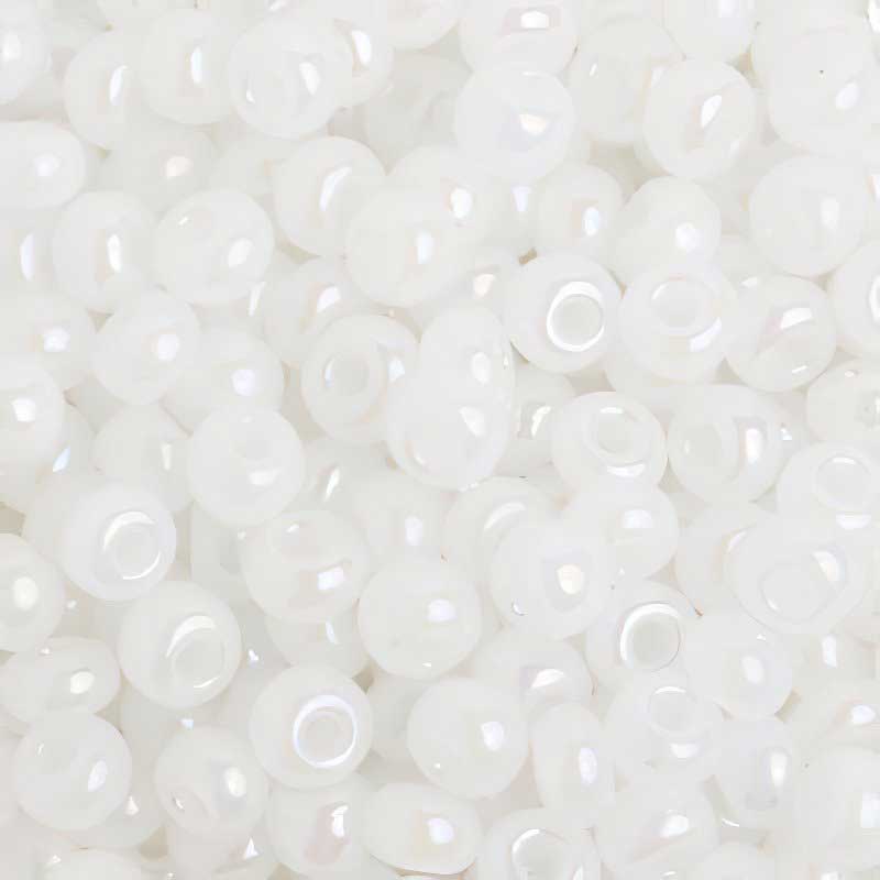 Czech Seed Beads - 6/0 - Opaque Pale White AB (500g)