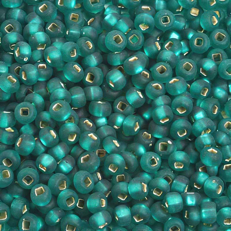 Czech Seed Beads - 6/0 - Silver Lined Matte Teal Green (500g)