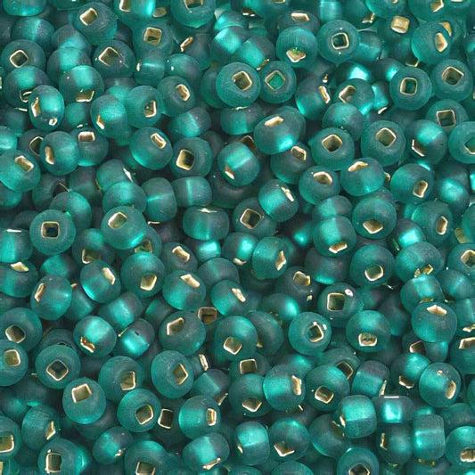 Czech Seed Beads - 6/0 - Silver Lined Matte Teal Green (500g)